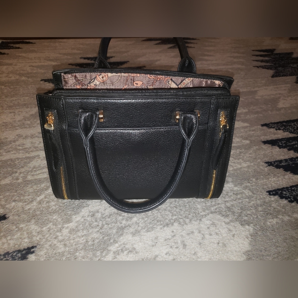 Black Purse With Gold Accents